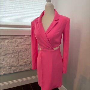 Express Vibrant Pink Blazer Dress